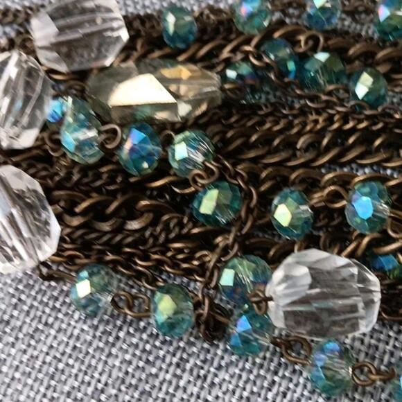 Cookie Lee Aurora Borealis and Bronze Multi-Strand Long Necklace - Picture 7 of 9